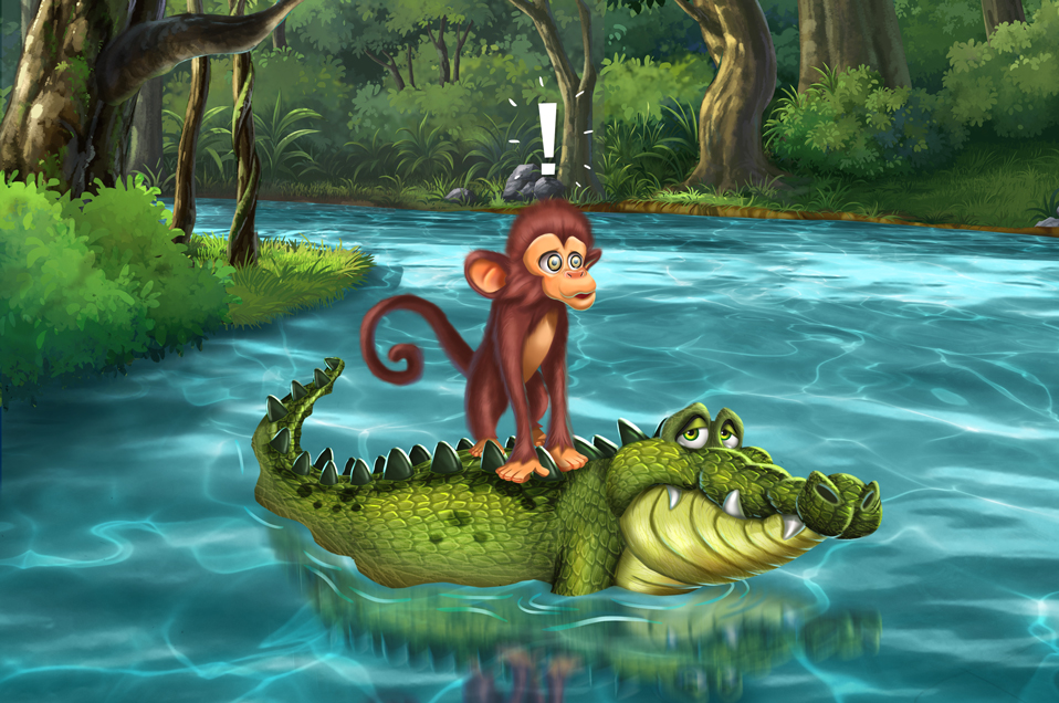 Monkeys and crocodiles