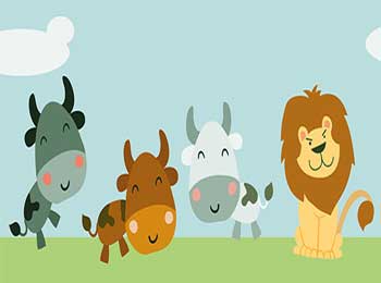 Cunning Lion and Foolish Cow Story